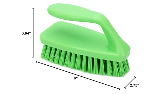SPARTA Scrub Brush with Iron Shaped Handle and Stiff Bristles, Heavy Duty Scrubber Brush for Kitchen, Bathroom, Shower, Tile, Sink, Carpet and Bakepans, Polypropylene, 6 Inches, Lime - color: Lime, size: 6 Inches (Pack of 1)
