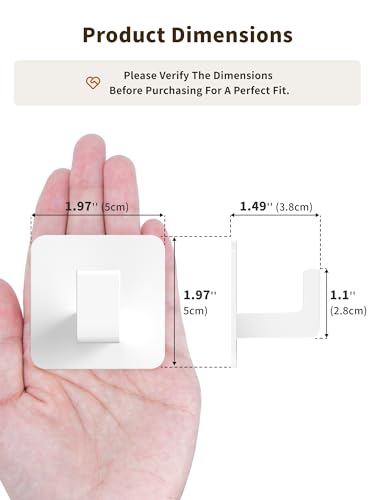 GWAAZXGZ Square Self Adhesive Towel Hooks - 2 Pack White Metal Hooks - color: White, size: 2 Pack