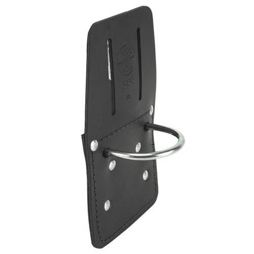 Klein Tools 5456 Leather Hammer Holder with Slotted Connection and Metal Ring - color: Black, size: Pack of 1