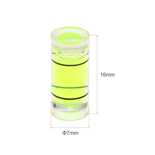 HARFINGTON 6pcs Small Cylindrical Bubble Level Vials 7x16mm PMMA Mini Horizontal Bubble Spirit Level Measuring Layout Tools for RV TV Picture Frame Hanging Tool Leveler - size: 7x16mm