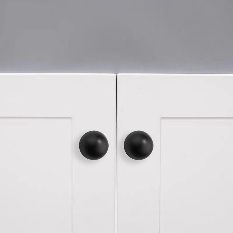 10 Pack 100% Solid 1-1/4 inch(32mm) Black Cabinet Knobs Decorative Bi-Fold Door Knob Outside Diameter Diecast Bathroom Cabinet knobs - color: Black, size: 1-1/4 inch(32mm)Diameter