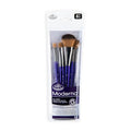 Royal & Langnickel Moderna, 5pc Oval Mop Variety Brush Set for All Painting Mediums, Includes - Mop, Fan & Half Moon Brushes Purple - style: Oval Mop Variety