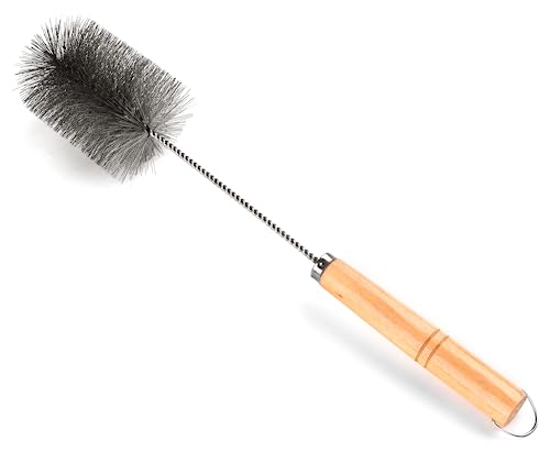 18 in Tent Wood Burning Stove Pipe Cleaning Brush Stainless Steel Bristles - size: 2.5IN