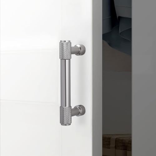 10 Pack 3Inch(76mm) Brushed Satin Nickel Kitchen Cabinet Handles Knurled Cabinet Pulls Sliver Drawer Pulls Cabinet Hardware Kitchen Handles Drawer Pulls Dresser Handles - color: Brushed Satin Nickel, size: 3" Hole Center