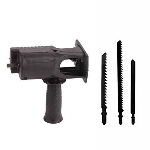 Electric Drill Saw Adapter, Converts Drill into Reciprocating Saw, File or Jig Saw, Steel Blade, Quick Replacement, Wide Application for Wood, Metal, Plastic Cutting