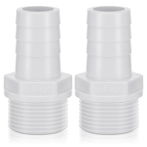 2 Pcs Pool PVC Tube Fitting Barbed Hose Fittings Adapter - color: White, size: 2 Inch