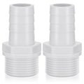 2 Pcs Pool PVC Tube Fitting Barbed Hose Fittings Adapter - color: White, size: 2 Inch