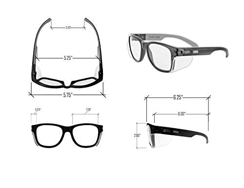 MAGID Gemstone Y50 Performance Anti-Fog Safety Glasses with Side Shields - color: Combo Lens | Clear & Gray, size: 2 Pairs