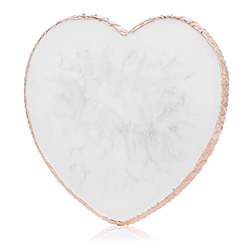 Resin Nail Art Palette Nail Mixing Palette Polish Color Mixing Plate Golden Edge Nail Holder Display Board Heart Shape Cosmetic Mixing Tools - color: Style 1