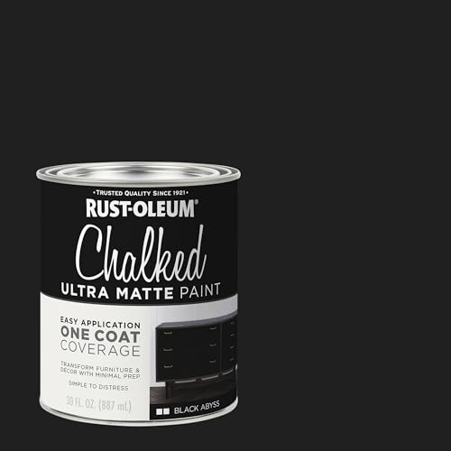 Rust-Oleum Chalked All-in-One Ultra Matte Black Abyss Spray Paint - color: Black Abyss, size: 30 Ounce (Pack of 1)
