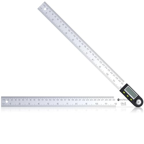 Neoteck 12 inch/30cm Stainless Steel Digital Angle Finder Protractor Ruler - size: 12 inch
