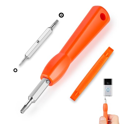 Video Doorbell Screwdriver, Double-Ended T6 T15 Screw Driver Tool for Camera Video Doorbell Replacement, Battery Change, Wifi Password Reset