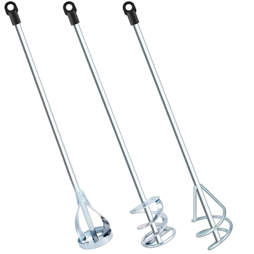 MorningRo 3 Pack Paint Mixer for Drill, Concrete Cement Mixer, White Zinc - color: White Zinc