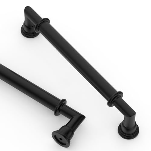 Asidrama 10 Pack 5 Inch(128mm) Matte Black Kitchen Cabinet Handles, Cabinet Pulls Kitchen Cabinet Hardware for Cupboard Drawer Pulls - color: Matte Black, size: 5" Hole Center