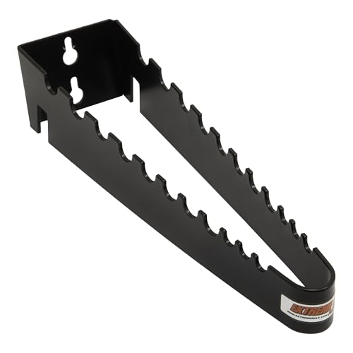 Extreme Max 5001.6715 Wall-Mount Aluminum T-Handle Wrench Holder for Enclosed Race Trailer, Shop, Garage, Storage - Holds 9 T-Handle Wrenches, Black - color: Black