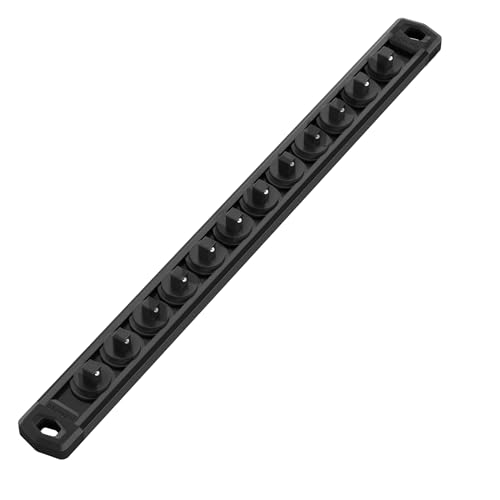 WORKPRO Magnetic Socket Organizer, Heavy Duty 1/4-Inch Drive Socket Rail - color: Black, size: 1/4" DR