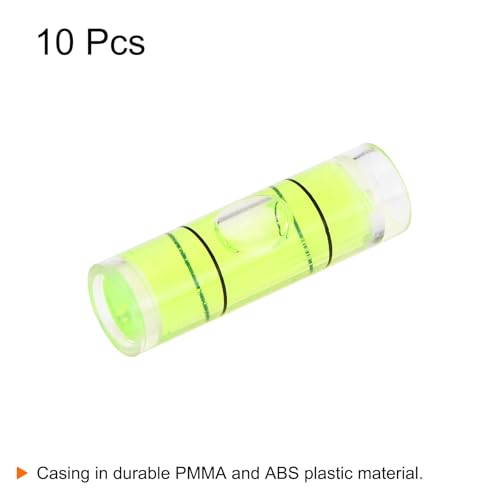 HARFINGTON 10pcs Small Cylindrical Bubble Level Vials 9.5x31mm PMMA Mini Horizontal Bubble Spirit Level Measuring Layout Tools for RV TV Picture Frame Hanging Tool Leveler - size: 9.5x31mm
