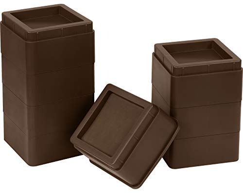 Utopia Bedding Adjustable Bed Risers 2 Inch, Brown, 8-Pack - color: Brown, size: 2 Inch (Pack of 8)
