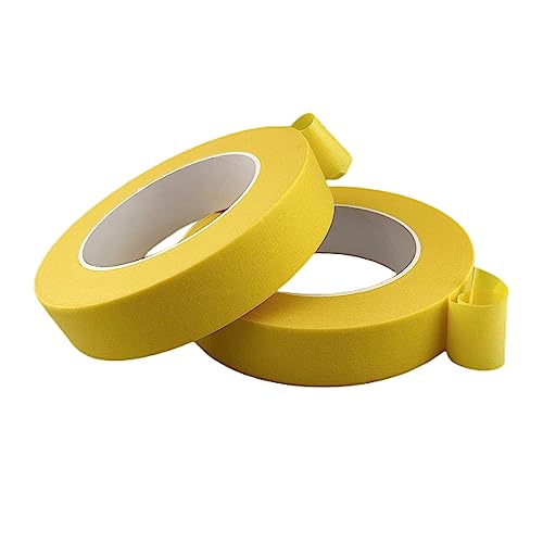 Yellow Masking Tape, 1 Inch x 55 Yards, 2 Rolls - color: Yellow