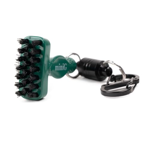 Grooveit Green Mini Golf Brush The MiniG 'Dry Scrubber' Features A Detachable Magnet, Heavy-Duty Nylon Bristles, and 3-Yr Warranty - Used On All Professional Golf Tours - Golf Accessory of 2023 - color: Green