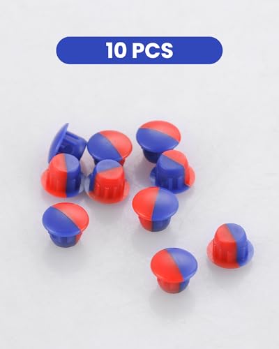 Hot and Cold Water Faucet Indicator 10 PCS | Durable Plastic, Clear Hot/Cold Markings, Tool-Free Installation, Temperature Sign Buttons Fit for 6.7-7mm Holes