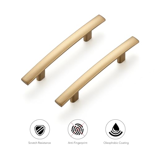 Ravinte Champagne Bronze Cabinet Pulls Curved Drawer Handles 3 Inch 30 Pack - color: Champagne Bronze