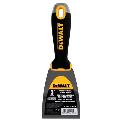 DEWALT 3" Putty Knife | Stainless Steel w/Soft Grip Handle | DXTT-2-139 - size: 3-Inch