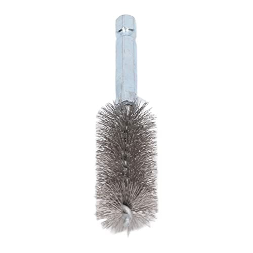 Walfront 6PCS Hole Cleaning Brushes Bore Brush Twisted Wire Cleaning Brush Power Drill Wire Brush 1/4in Hex Shank Steel Wire Silver - size: Steel Wire (Silver)