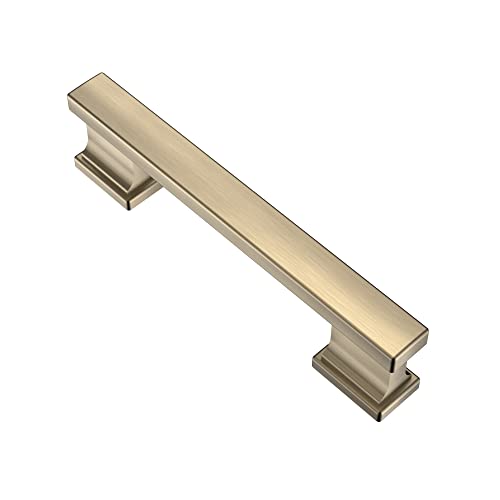 Alzassbg Brushed Antique Brass Cabinet Pulls and Handles 10 Pack, AL3061AB - color: Brushed Antique Brass, size: 3-3/4" Hole Center