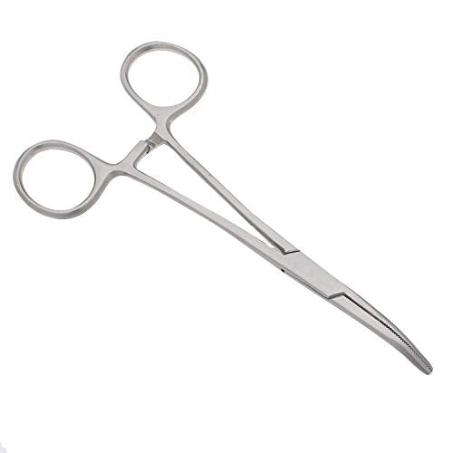 SURGICAL ONLINE 2-Piece Curved & Straight 7" Hemostat Set - Stainless Steel Locking Tweezer Clamps - Ideal Hemostats for Nurses, Fishing Forceps, Crafts and Hobby - size: 7"