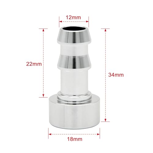 EVIL ENERGY 3/8" Weld On Hose Barb Tail Nipple On Bung Fitting Adapter Natural Aluminum 2PCS - size: 3/8 barb