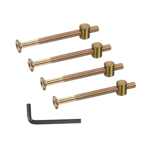 PATIKIL 4 Set Bunk Bed Bolts and Nuts Kit, M6x80mm Furniture Bolts Hex Drive Socket Cap Hardware Replacement for Beds Headboards Chairs - size: M6x80mm