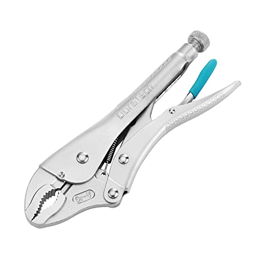 DURATECH 10-Inch Locking Pliers, Premium Cr-V Construction, Curved Jaw Locking Pliers with Wire Cutter, Fit for Clamping Twisting Welding - size: 10-Inch