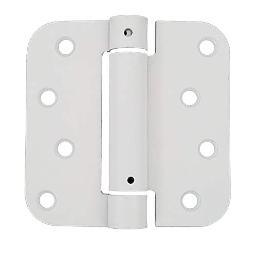 Hinge Outlet Self Closing Spring Hinges White 4 Inch - 5/8 Radius 2-Pack - color: White Prime, size: 4" x 4" with 5/8" radius (Pack of 2)