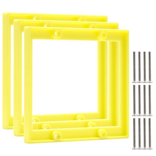 1/4" Double Gang Electrical Box Extender, Yellow, Pack of 3 - color: Yellow-1/4"