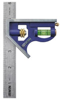 IRWIN Tools Combination Square, Metal-Body, 6-Inch (1794468), Blue - size: 6-inch