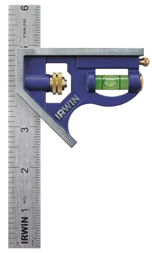 IRWIN Tools Combination Square, Metal-Body, 6-Inch (1794468), Blue - size: 6-inch