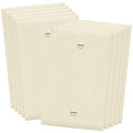 ENERLITES 10 Pack Mid-Size Blank Wall Plate Cover, 1-Gang, Light Almond - color: Light Almond, size: Mid-Size