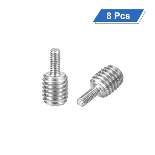uxcell M4x10mm to M10x10mm Double End Threaded Stud Screw Bolt, 8Pcs 304 Stainless Steel Thread Reducer Adapter for Furniture Machinery Assembly Fastener - size: M4x10mm to M10x10mm