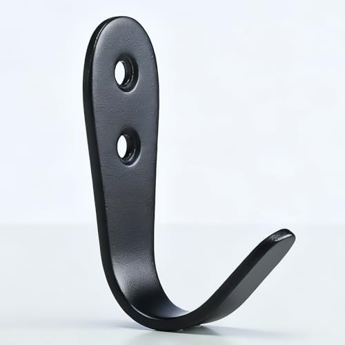 Stainless Steel Hooks for Hanging, Heavy Duty Hook, Wall Hooks Key Holder Wall Mount Hanger Coat Hook Garage Storage Screw Utility Hooks, 8 Pack (Black) - color: Black V