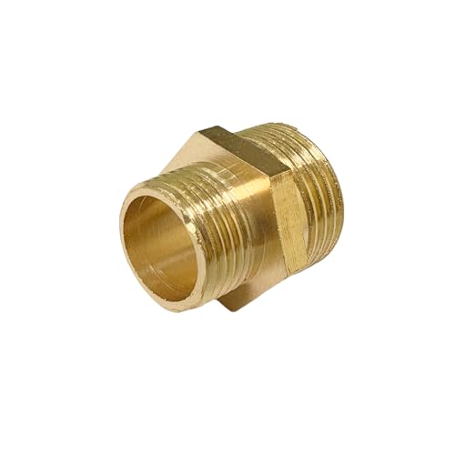 1/2" x 3/8" Male Threaded Hex Nipple Reducer Brass NPT Pipe Fitting Adapter Straight Connectors Pack of 2 - size: 1/2" x 3/8" -2 Pack