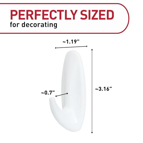 Command Medium Designer Hooks, 9 Hooks, 12 Strips - color: White