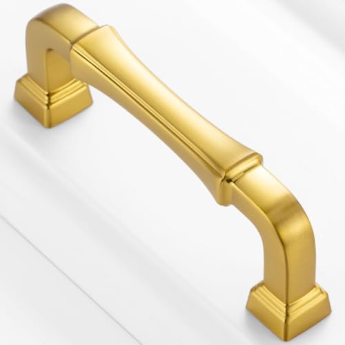 3 Inch Brushed Gold Cabinet Pulls Kitchen Handles 10 Pack 3175 - color: Brushed Gold, size: 3 In Hole Distance
