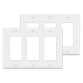 2 PK BESTTEN 3-Gang Decorator Wall Plate, GFCI Outlet & Dimmer Switch Cover - size: 3 Gang 2PK