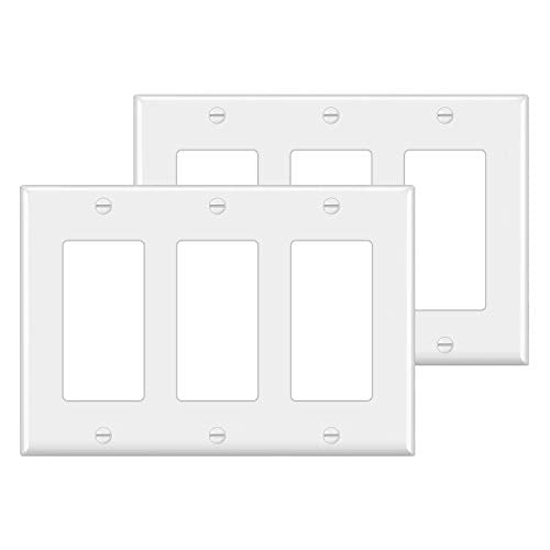 2 PK BESTTEN 3-Gang Decorator Wall Plate, GFCI Outlet & Dimmer Switch Cover - size: 3 Gang 2PK