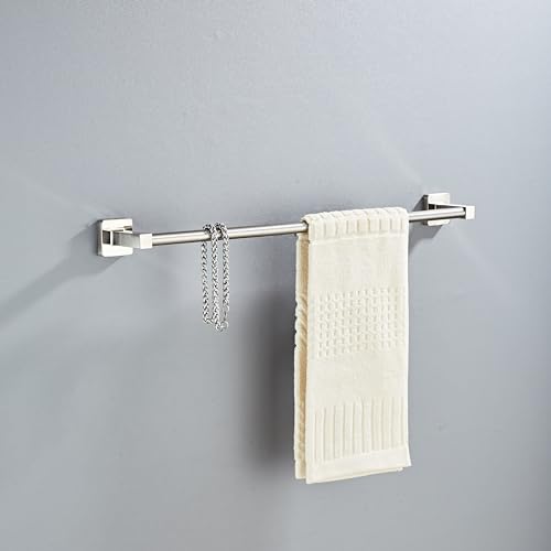 Brushed Nickel Bathroom Hardware Set 4 Pieces,Bathroom Accessories Set Stainless Steel Wall Mounted, Hand Towel Bar, Towel Ring, Robe Towel Hooks,Toilet Paper Holder,Towel Bar Set, 23.6 Inch - color: Brushed Nickel-4pcs, size: 23.6Inch