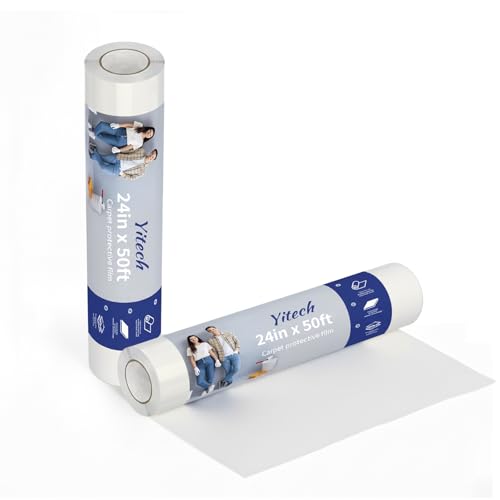 Yiech Carpet Protection Film 24" x 50' - Self Adhesive Floor Protector - size: 24"x50'