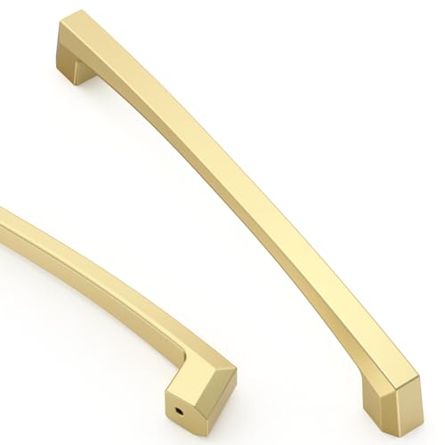 Asidrama 10 Pack 6 inch Brushed Gold Kitchen Cabinet Handles - color: Brushed Gold, size: 6" Hole Center(152mm)
