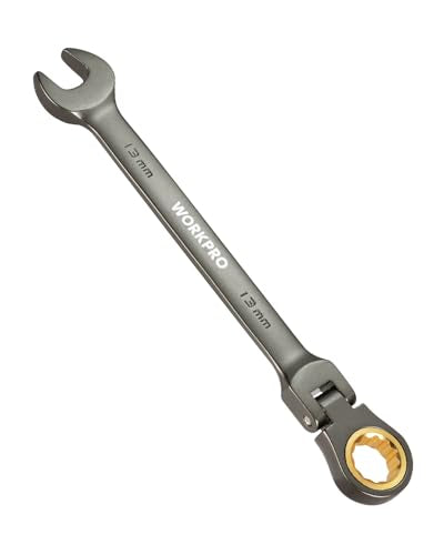 WORKPRO 13 mm Flex-Head Ratcheting Combination Wrench, Nickel Plating - size: 13 mm, style: Nickel Plating