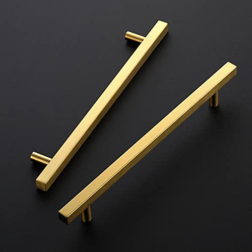 Ravinte Gold Cabinet Handles 8 Inch 10 Pack, Square Cabinet Pulls - size: 8 Inch Hole Centers